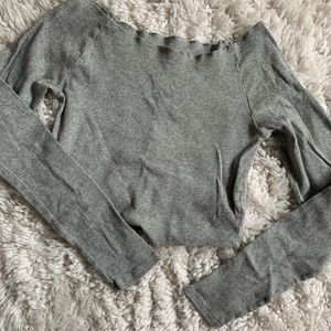 Grey Off the Shoulder Top